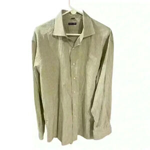 Bergdorf Goodman Tailored Fit Casual Button Down Shirt Striped, size XXL